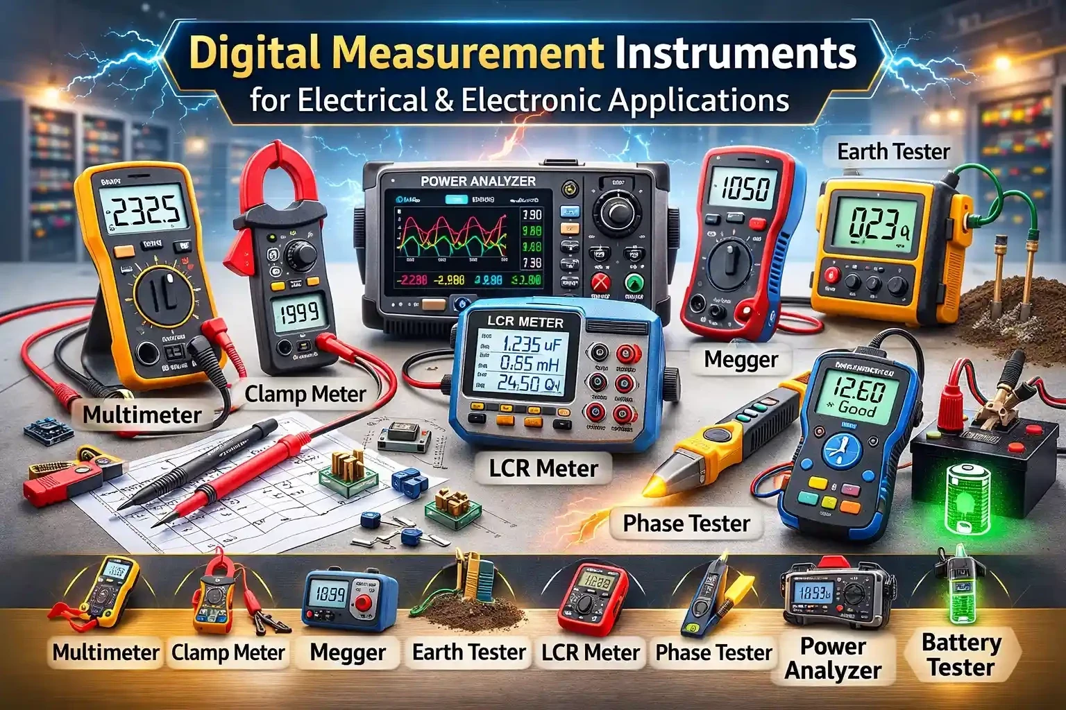 راهنمای کامل دستگاه‌ های اندازه‌ گیری دیجیتال در برق و الکترونیک